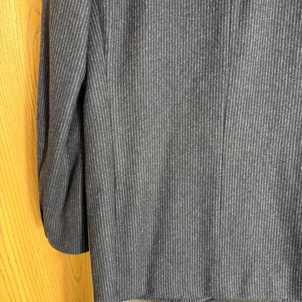 Byron Men's Sport Coat 48 Wool Silk Cashmere Blue Stripe Blazer Canvas Const